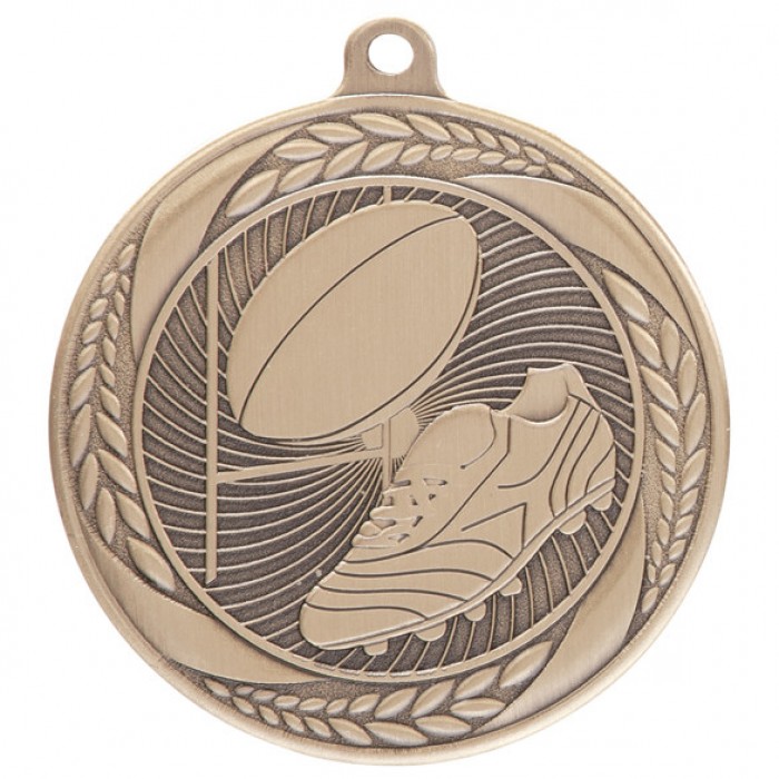 TYPHOON RUGBY MEDAL 50MM - GOLD